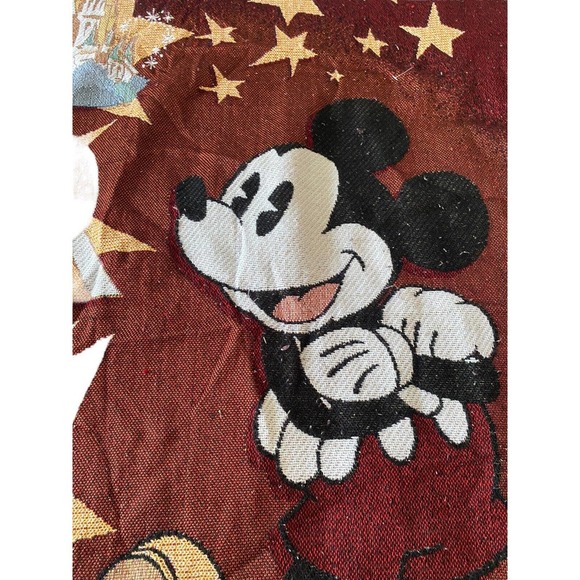 Walt Disney World Tapestry Throw Blanket Afghan Mickey Mouse Theme Parks 58"x44" - Picture 3 of 7